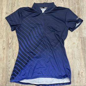 Trayl Cycling Bike 1/4 Zip Performance Shirt Purple Blue - Size Small